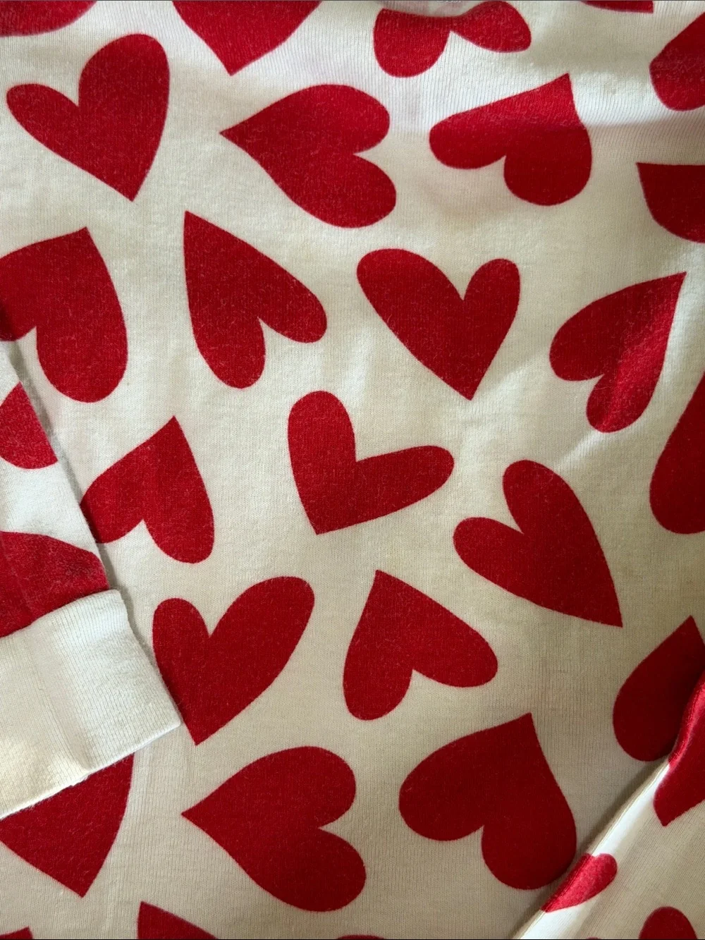 Old Navy Red & White Heart Print Kids Pajama Set